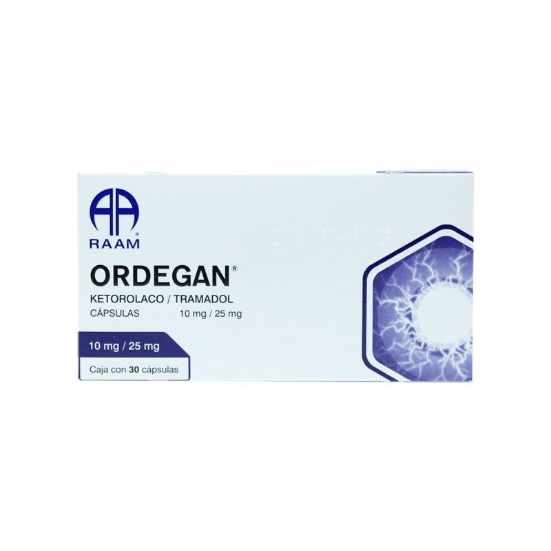 Ketorolaco / Tramadol 10 / 25 Mg Con 30 Capsulas Ordegan