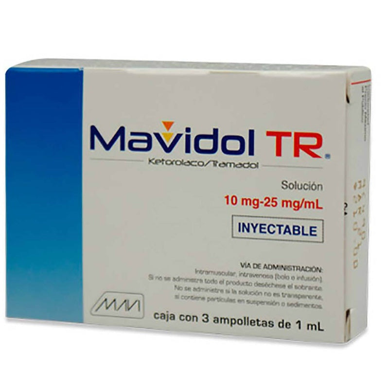 Ketorolaco / Tramadol 10 / 25 Mg / Ml 3 Ampulas / Mavidol Tr