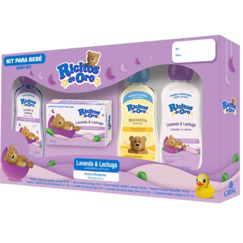 Kit Ricitos De Oro Lavanda Con 4 Piezas