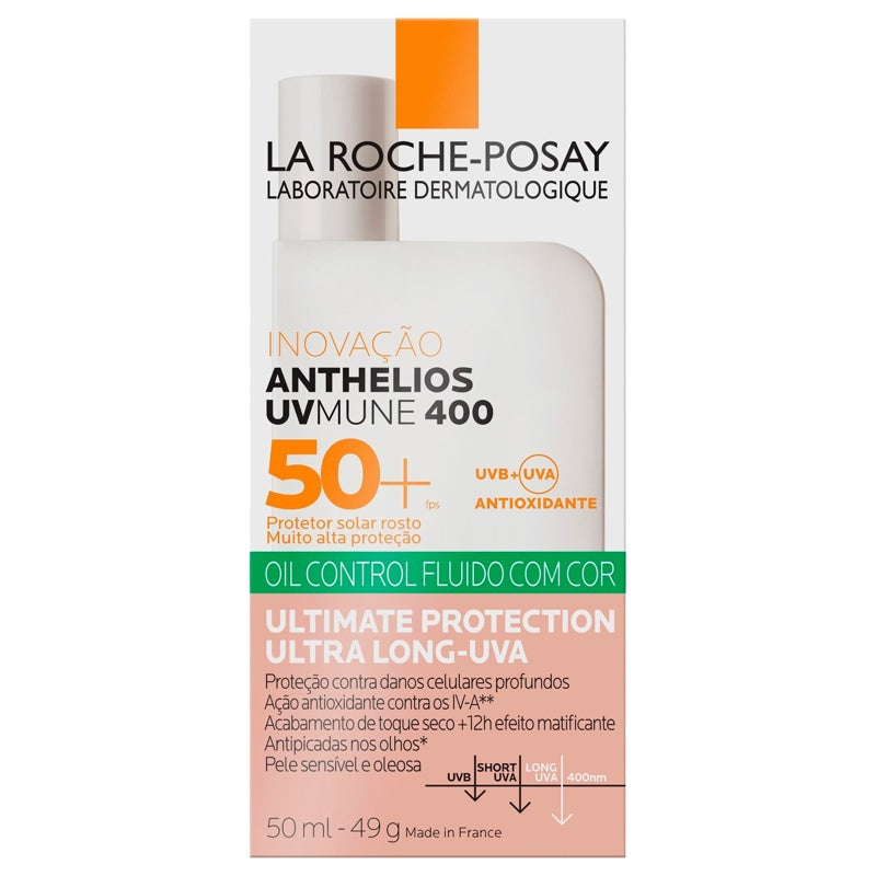 La Roche Anthelios Uv Mune 400 Oil Control Fluido Fps 50+ Con Color