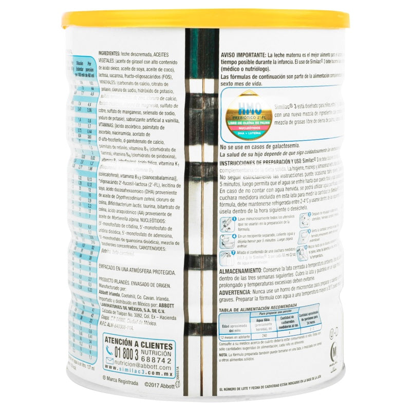 Leche En Polvo Similac 3 Lata Con 850 G 7501033958847 perfil 3