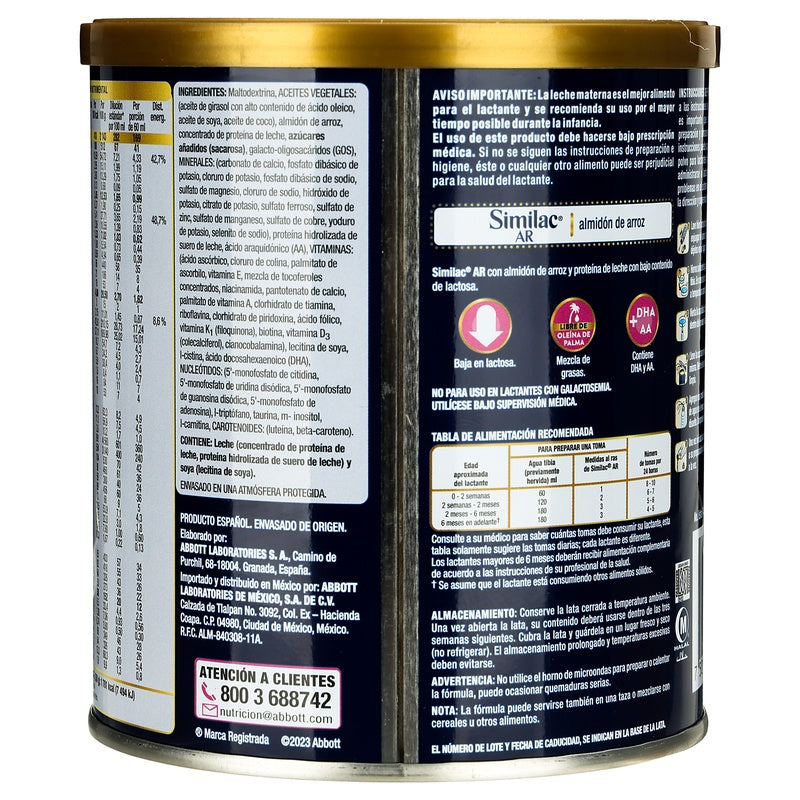 Leche En Polvo Similac Ar Lata Con 350 G 7501033963421