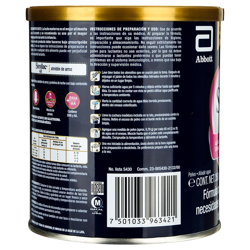 Leche En Polvo Similac Ar Lata Con 350 G 7501033963421 perfil 7