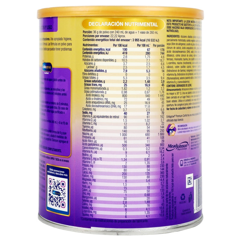Leche Enfagrow 2 Premium Confort 800 G 7506205813733 perfil 4