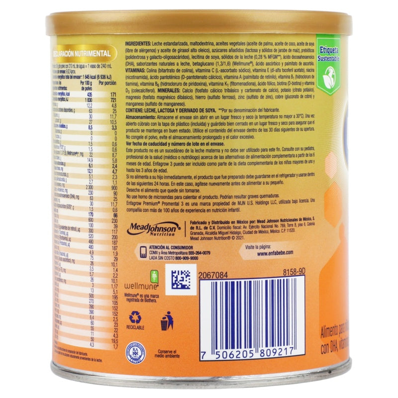 Leche Enfagrow 3 Premium 375 G Polvo