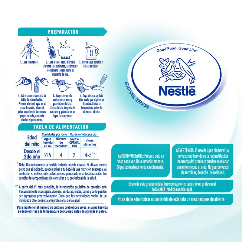 Leche Nan 4 Optipro 2 Años 800 Gr 7501058630650