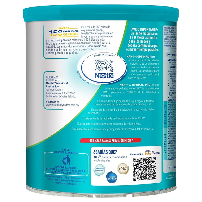 Leche Nan 4 Optipro 2 Años 800 Gr 7501058630650 perfil 8