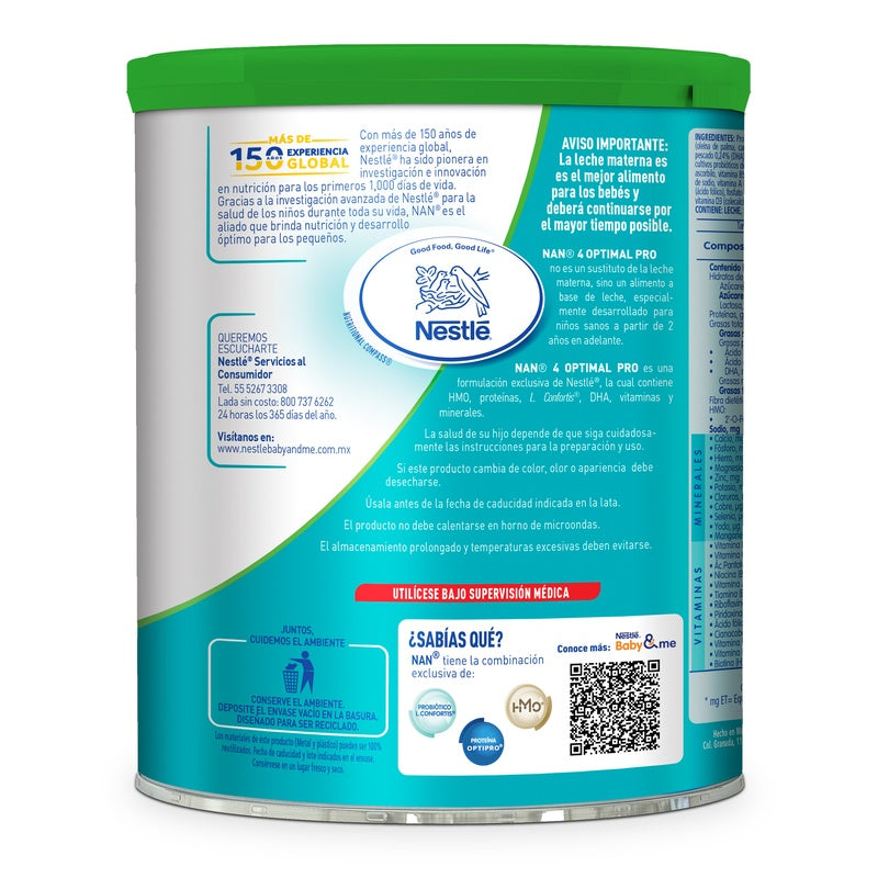 Leche Nan 4 Optipro 2 Años 800 Gr 7501058630650 perfil 9