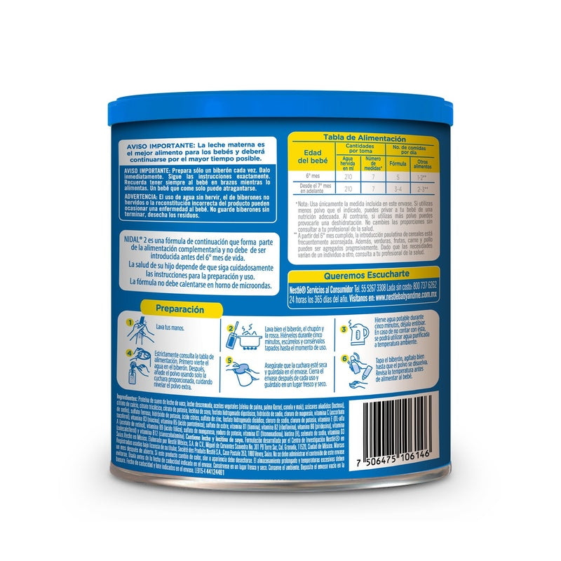 Leche Nidal 2 Bebé Form Lact 6-12M 900 G 7506475106146 perfil 3