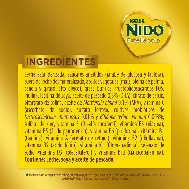 Leche Nido Excella Gold 800 G 7506475102209