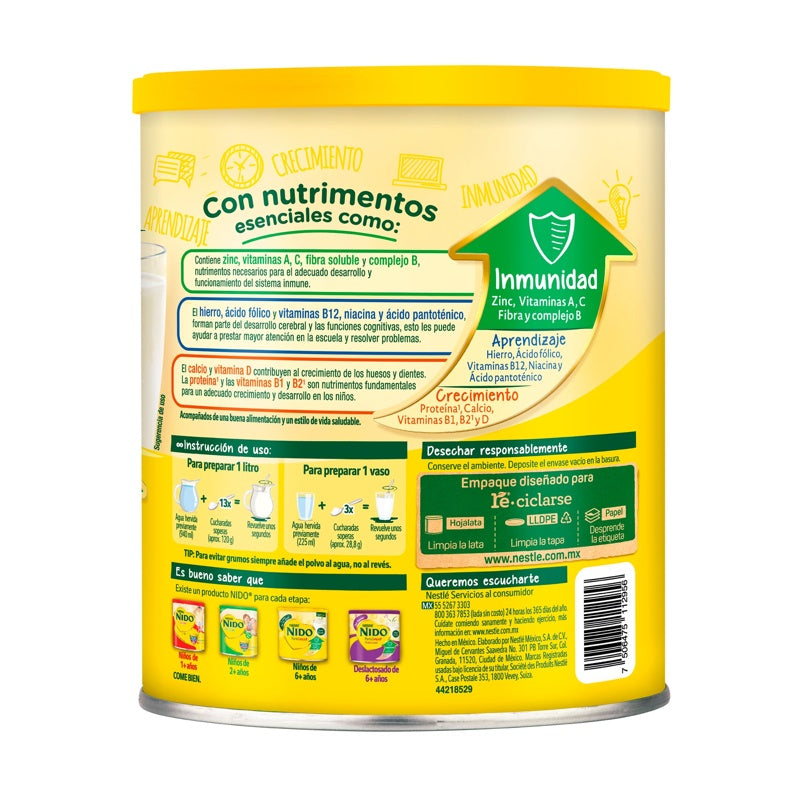 Leche Nido Forticrece 720 Gr Polvo perfil 4