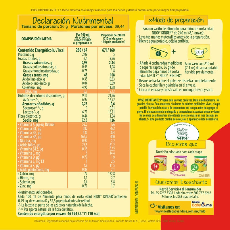 Leche Nido Kinder 2.5 Kg 7501058625267 perfil 3