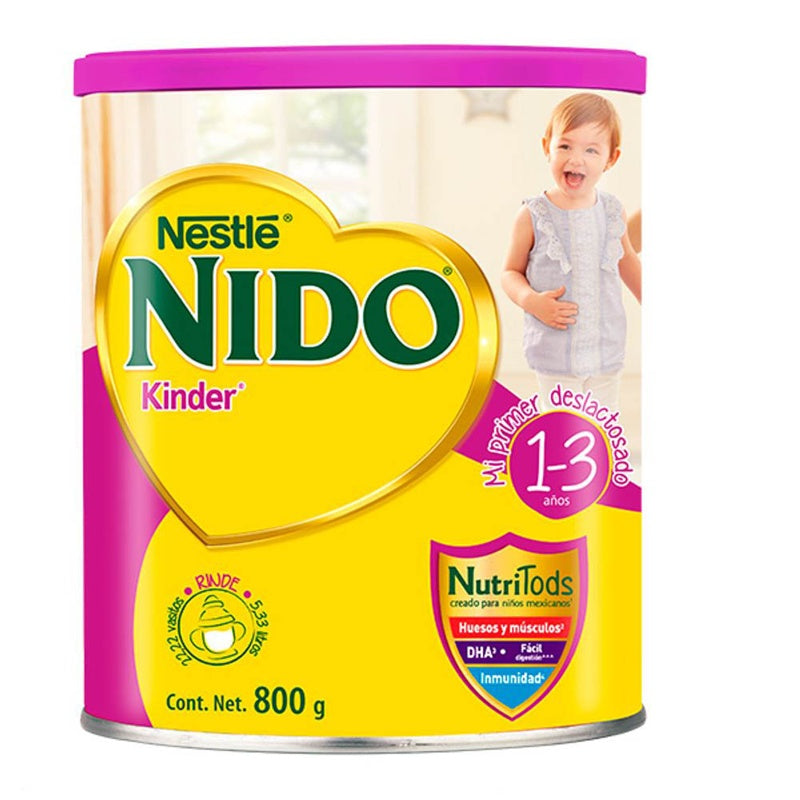 Leche Nido Kinder Deslactosada 1 3Años 800 Gr
