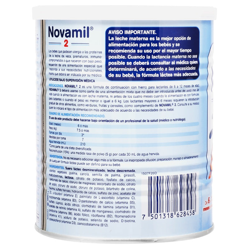 Leche Novamil 2 F-Lactea 400 G 7501318628458 perfil 3