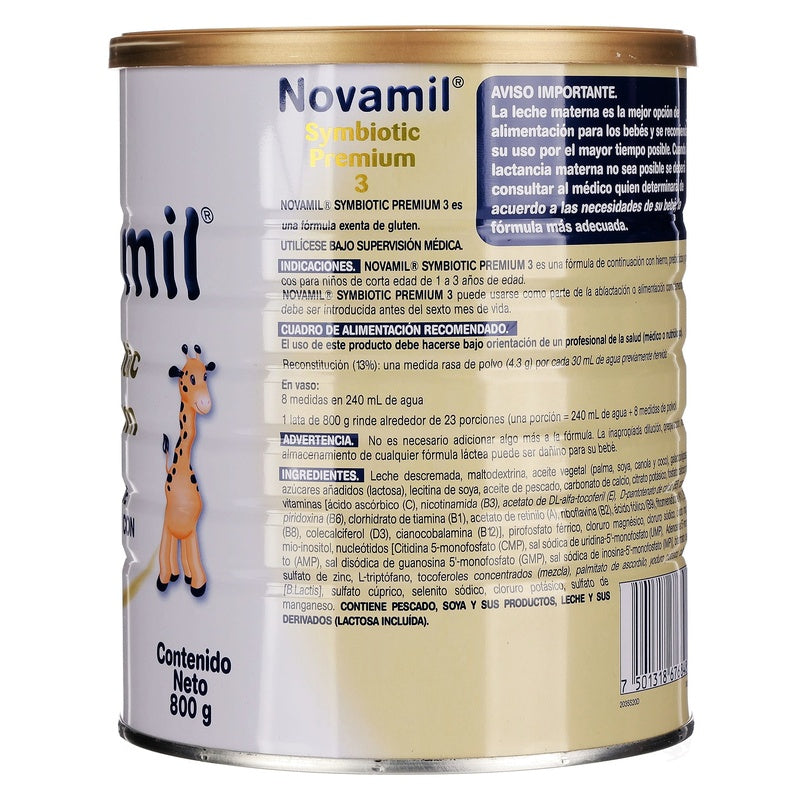 Leche Novamil 3 Symbiotic Premium 800 Gr 7501318676848 perfil 8