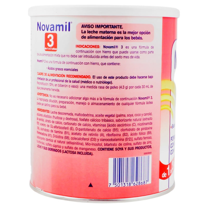 Leche Novamil 3 Vainil 1-3 Anos 800 G 7501318628687 perfil 2