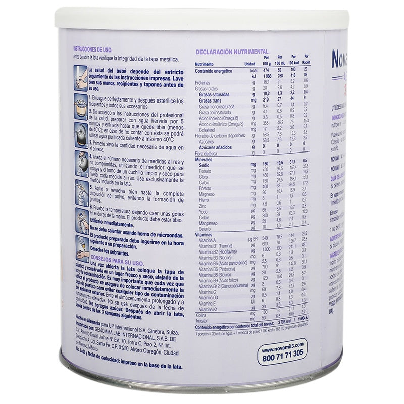 Leche Novamil Ae3 F-Lactea 800 G 7501318670105 perfil 4