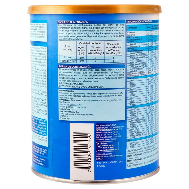 Leche Nutribaby Premium2 6 A 12 M 900 G