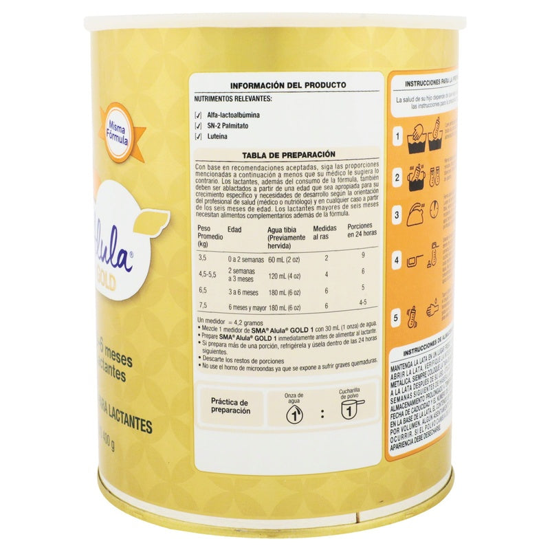 Leche Sma Gold Alula E-1 Polvo 400 G 7503032208664