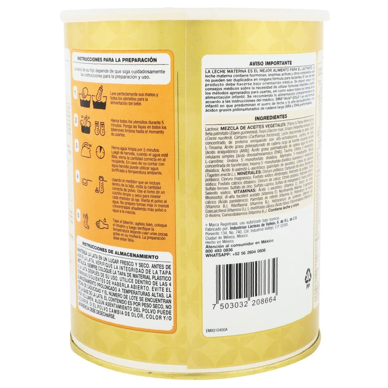 Leche Sma Gold Alula E-1 Polvo 400 G 7503032208664 perfil 2