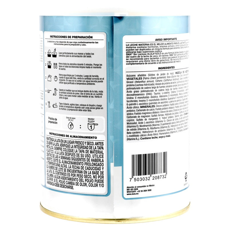 Leche Sma Gold Especializada Sin Lactosa 400 G 7503032208732