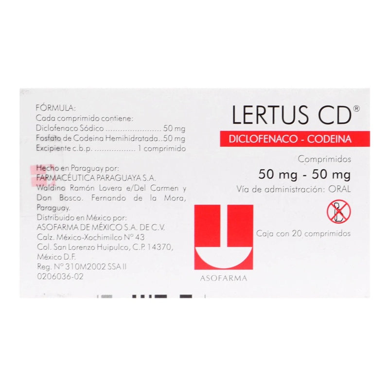 Lertus Cd 50 / 50 Mg 20Comprimidos 7501871720736 perfil 4