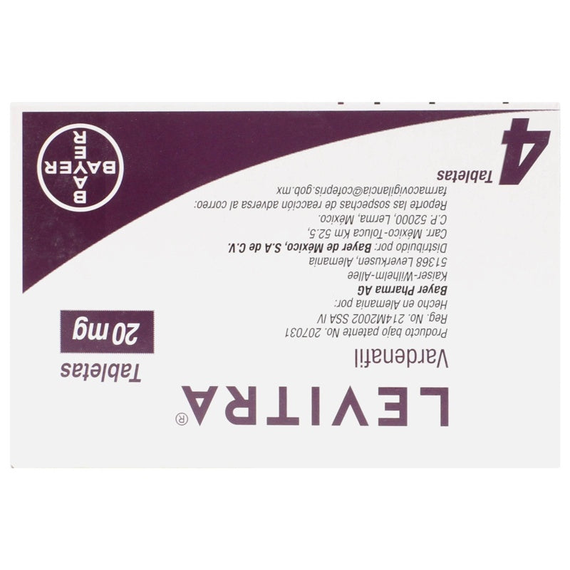 Levitra 20 Mg Con 4 Tabletas 7501318620186 perfil 4