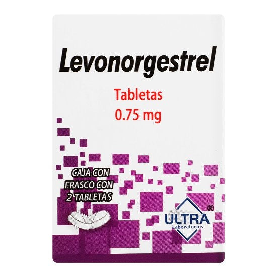 Levonorgestrel 0.75 Mg Con 2 Tabletas Ultra 7502216801523