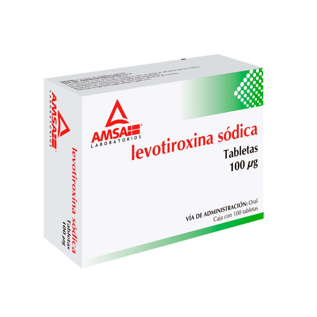 Levotiroxina 100 Mcg Con 100 Tabletas Amsa 7501349020153