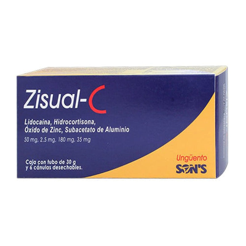 Lidocaina / Hidrocortisona / Oxido De Zinc / Subacetato De Aluminio 30 Gr Ung Rec Zisual C
