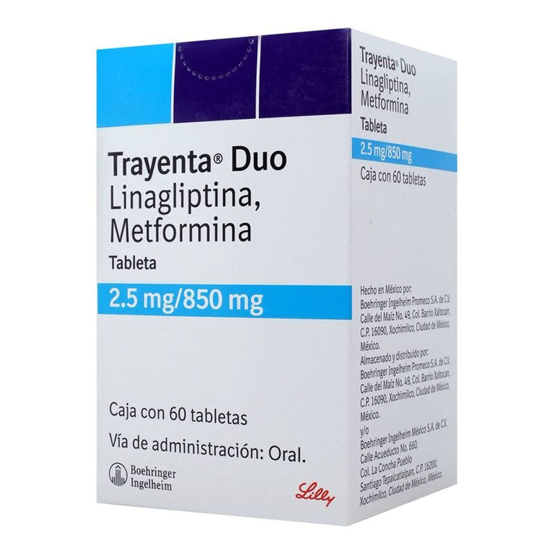 Linagliptina  Metformina 2.5,850 Mg Con 60 Tabletas 750123459905