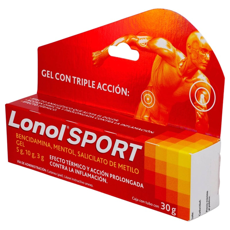 Lonol Sport 5 / 10 / 3 Gr / 100 Gr 30 Gr Gel Tópica 7501165011403 perfil 2