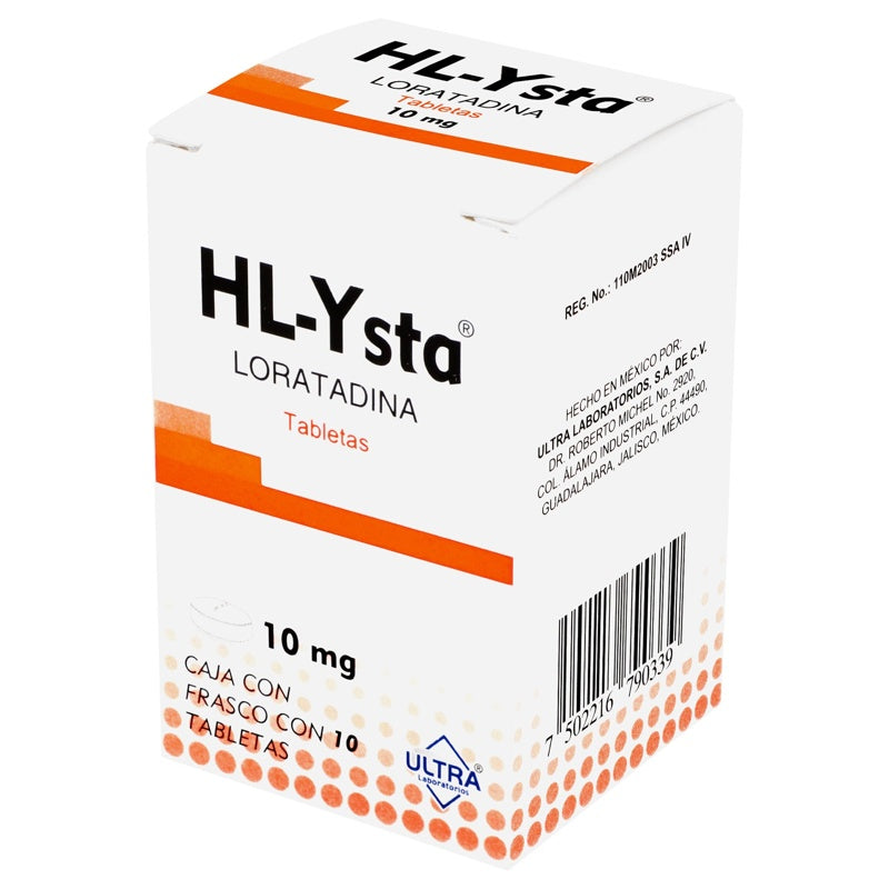 Loratadina 10 Mg Con 10 Tabletas Hl Ysta
