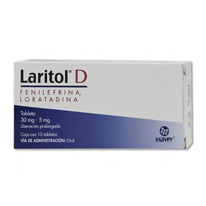 Loratadina / Fenilefrina 5 / 5 Mg Con 10 Tabletas Laritol D
