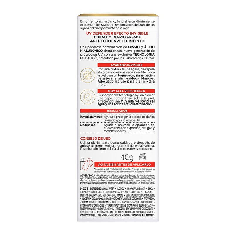Loreal Fluido Defender Antifotoenvejecimiento 49 Gr Fps 50 7899706188340 3