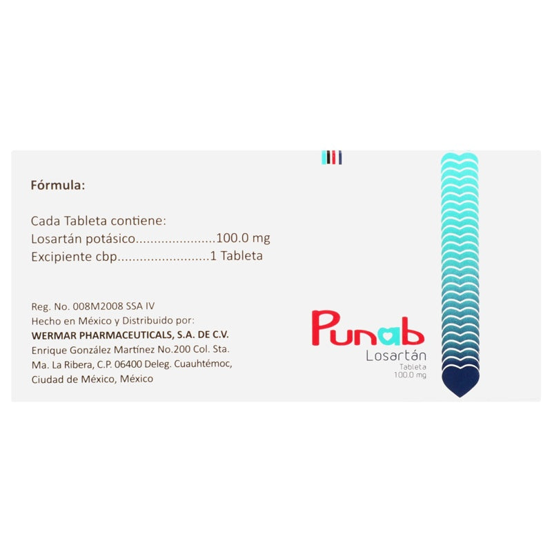 Losartan 100 Mg Con 15 Tabletas Punab