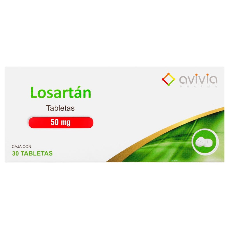 Losartan 50 Mg Con 30 Tabletas Avivia 7502216803923