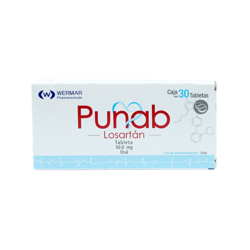 Losartan 50 Mg Con 30 Tabletas Punab