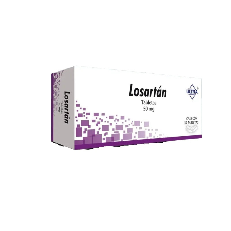 Losartan 50 Mg Con 30 Tabletas Ultra 7502216803657