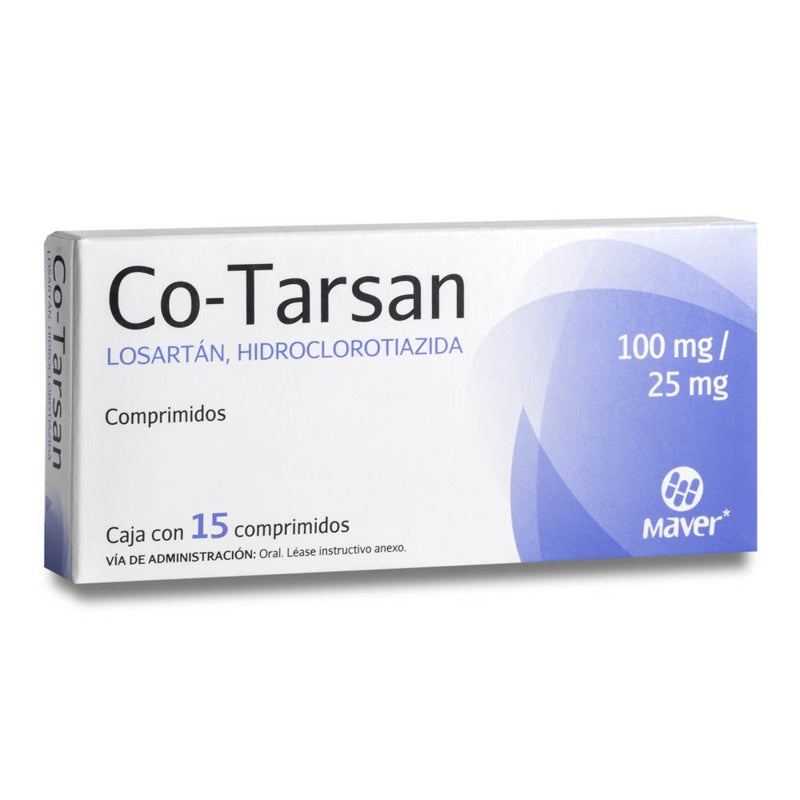 Losartan / Hidroclorotiazida 100 / 25 Mg Con 15 Tabletas Cotarsan