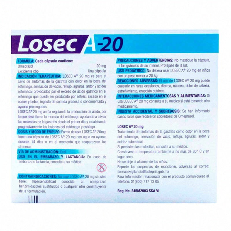 Losec A 20 20 Mg Con 14 Capsulas