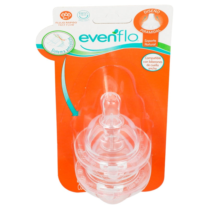 Mamila Evenflo Silicon Flujo Rapido perfil 3