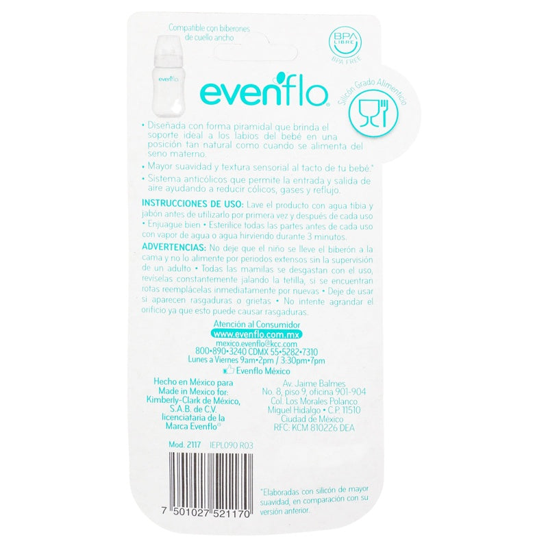 Mamila Evenflo Silicon Flujo Rapido perfil 7