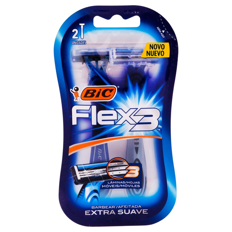 Maquina Bic Flex3 Extra Suave 2Pza
