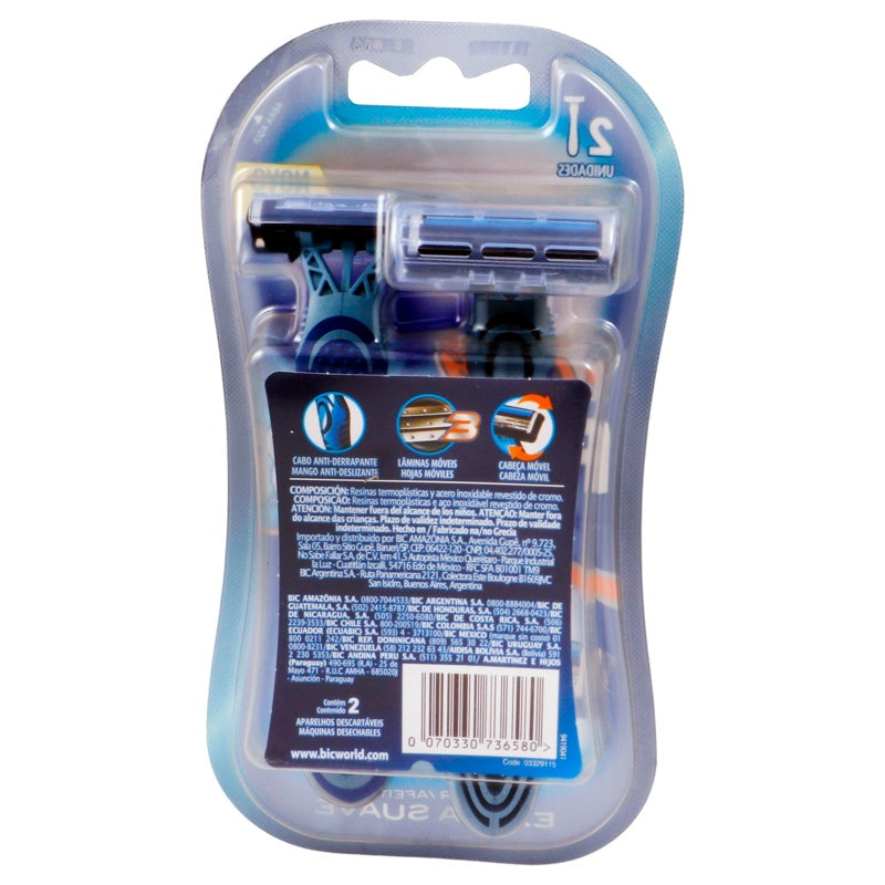 Maquina Bic Flex3 Extra Suave 2Pza