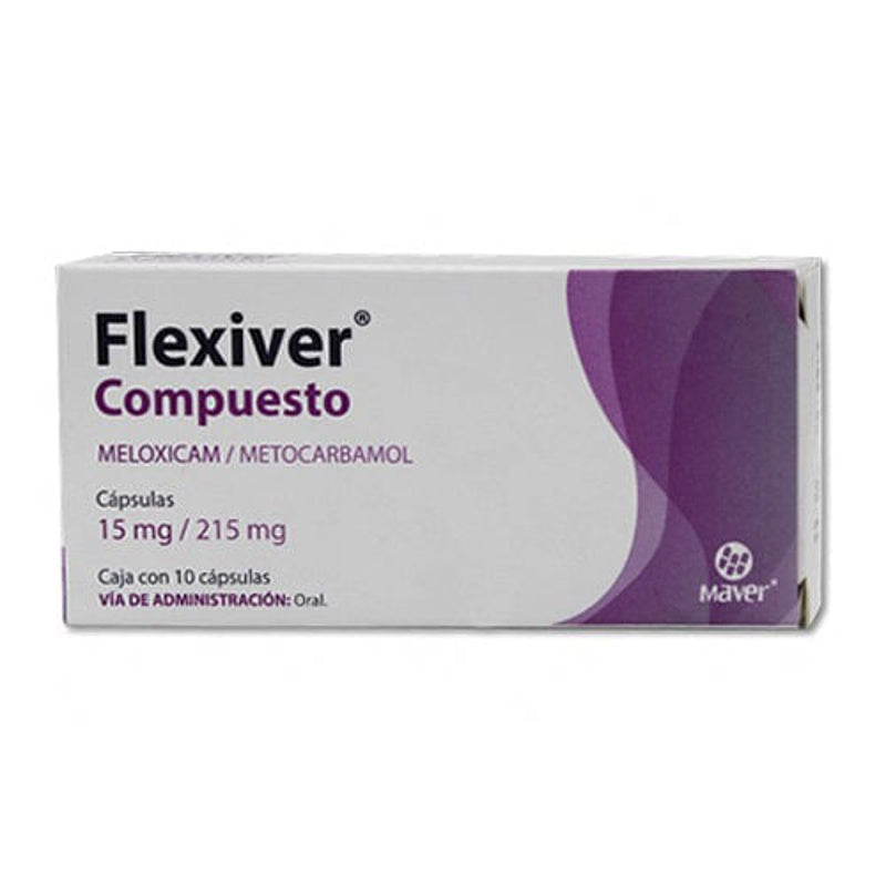 Meloxicam / Metocarbamol 15 / 215 Mg Con 10 Capsulas Flexiver Compuesto