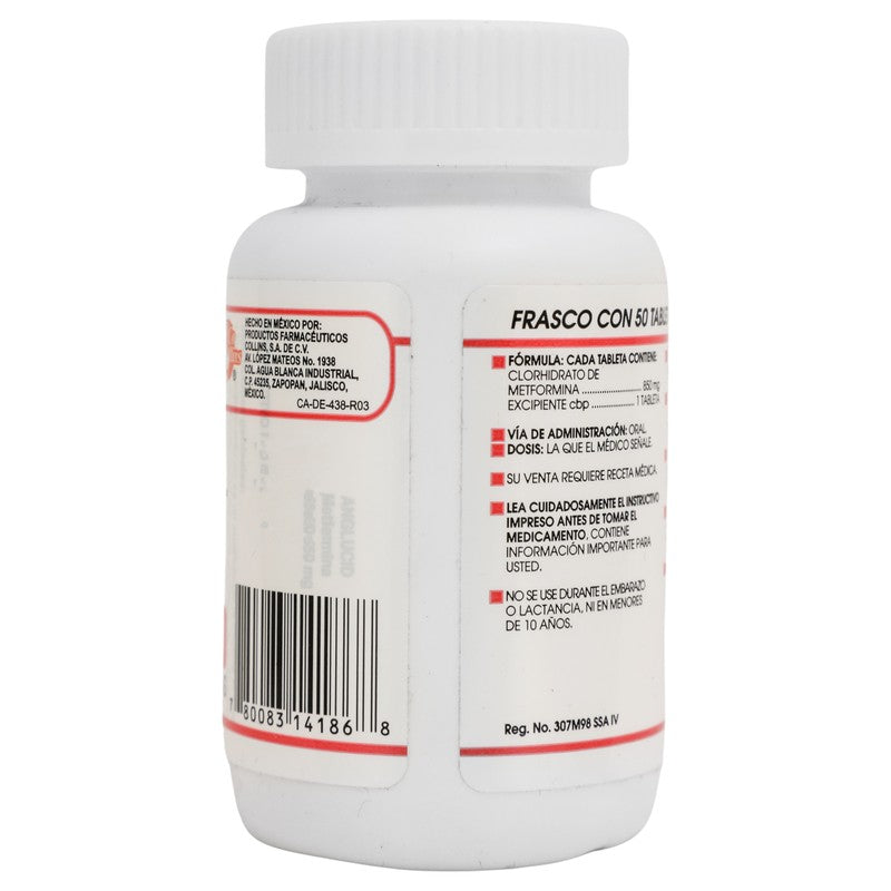 Metformina 850 Mg Con 50 Tabletas Anglucid 780083141868 4