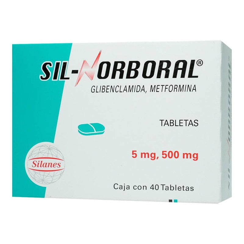 Metformina  Glibenclamida 5  500 Mg Con 40 Tabletas Loeffler 7501101600067