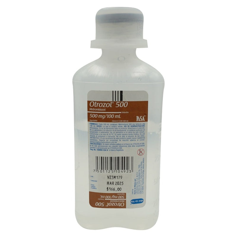 Metronidazol 500 Mg / 100 Ml 100 Ml Iv Bolsa Otrozol 7501125104923