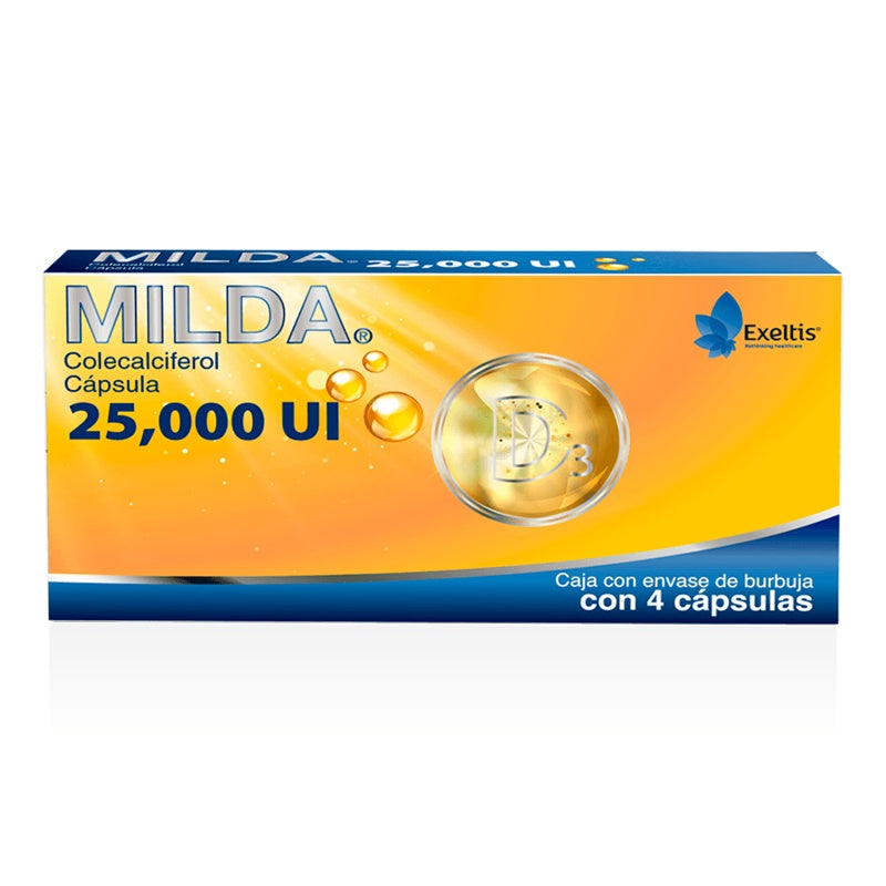 Milda 25000Ui 4 Capsulas